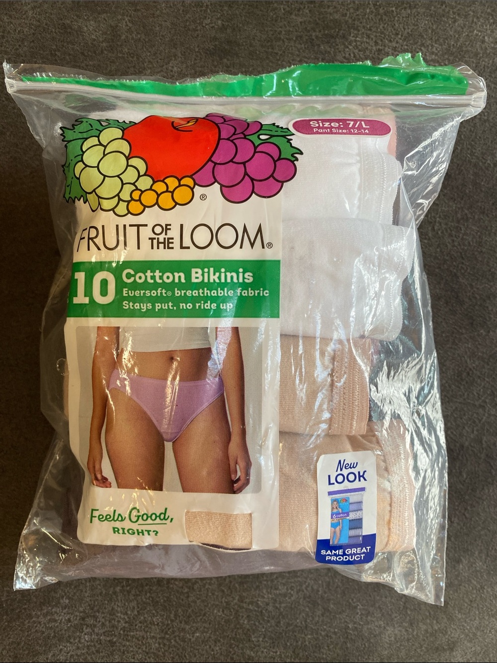 Fruit of the Loom, Bikinis, Wmns 7 / L. NEW